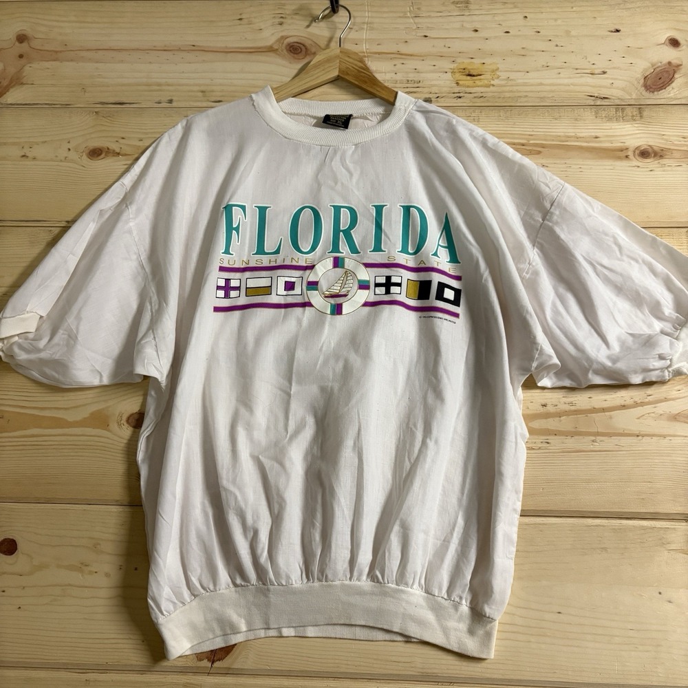 Vintage 1994 Expressions Unlimited Florida Shirt Gold Tees Tag Nautical Size‎ XL